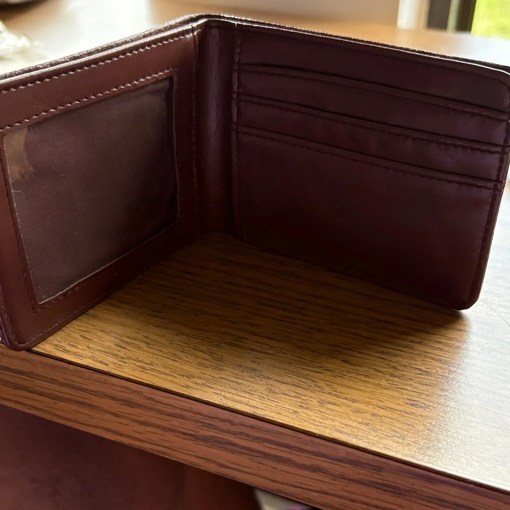 Avon Rich Brown Leather Money Clip